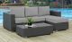 Sojourn 3 Piece Outdoor Patio Sunbrella Sectional Set in Canvas Gray