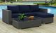 Sojourn 3 Piece Outdoor Patio Sunbrella Sectional Set in Canvas Navy
