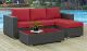 Sojourn 3 Piece Outdoor Patio Sunbrella Sectional Set in Canvas Red
