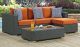 Sojourn 3 Piece Outdoor Patio Sunbrella Sectional Set with  Pillow Canvas Tuscan