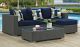 Sojourn 3 Piece Outdoor Patio Sunbrella Sectional Set with  Pillow in Canvas Navy