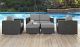 Sojourn 5 Piece Outdoor Patio Sunbrella Sectional Set in Canvas Gray