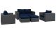 Sojourn 5 Piece Outdoor Patio Sunbrella Sectional Set in Canvas Navy