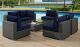 Sojourn 7 Piece Outdoor Patio Sunbrella Sectional Set in Canvas Navy