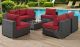 Sojourn 7 Piece Outdoor Patio Sunbrella Sectional Set in Canvas Red