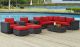 Summon 10 Piece Outdoor Patio Sunbrella Sectional Set in Canvas Red