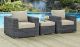 Summon 3 Piece Outdoor Patio Sunbrella Sectional Set in Canvas Antique Beige