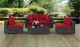 Summon 5 Piece Outdoor Patio Sunbrella Sectional Set in Canvas Red