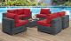 Summon 7 Piece Outdoor Patio Sunbrella Sectional Set in Canvas Red