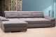 Alpine Stain Resistant Fabric Sectional with Bed and Storage in Gray