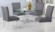 Sweden Casual Dining Room Set in Clear & Gray