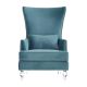 Anderson Modern Croc Velvet Accent Tall Chair in Sea Blue