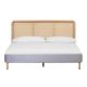 Ural Modern Upholstered Velvet Bed in Grey