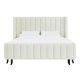 Crewe Modern Upholstered Velvet Bed in Cream