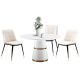 Chelmsford Round Dining Room Set with Stoke Chair in White/Cream