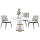 Chelmsford Round Dining Room Set with Stoke Chair in White/Grey