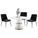 Chelmsford Round Dining Room Set with Stoke Chair in White/Black