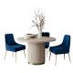 Cardiff Round Dining Room Set in Oak Wood/Blue