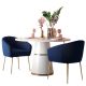 Chelmsford Round Dining Room Set in White/Navy