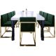 Gambell Rectangular Dining Room Set in White/Forest Green