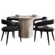Cardiff Round Dining Room Set with truro Chair in Oak Wood/Black
