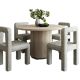 Cardiff Round Dining Room Set in Oak Wood/Grey