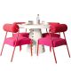 Lisburn Round Dining Room Set in White/Hot Pink