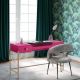 Huslia Modern Office Desk in Pink Lacquer
