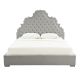 Engels Modern Upholstered Velvet Bed in Gray