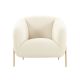 Nelson Modern Faux Shearling Accent Chair in Cream