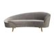 Ekwok Modern Velvet Sofa in Grey