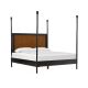 Chester Modern 4-Poster Faux Leather Bed in Espresso Walnut