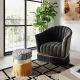 Geelong Modern Velvet Swivel Chair in Black