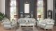 Tuscan Traditional Fabric Living Room Set in Silver