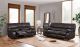 U0040 Leather Living Room Set in Agnes Espresso/Black
