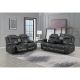 Harrisburg U3120 Living Room Set in Grey/Black Welt