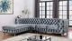 U547 Sectional Sofa in Shiny Grey Velvet