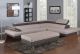 Brent Modern L-Shaped Leather Sectional Sofa in Light/Dark Gray