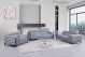 Darlaston Italian Leather Living Room Set in Blue