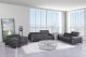Darlaston Italian Leather Living Room Set in Dark Grey
