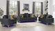 U98 Modern Fabric Living Room Set in Black Velvet