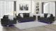 U98 Modern Leather Living Room Set in Charcoal Grey