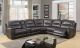 Brookwood Modern Leather Gel Recliner Sectional Sofa in Dark Brown