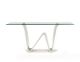Clanton Modern Console Table with Glass Top in Clear