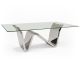 Clanton Modern Rectangle Dining Table with Glass Top in Clear