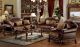 Winona Traditional Living Room Set in Brown PU & Cherry Oak