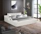 Zoya Modern Upholstered Leather Beds in Ice