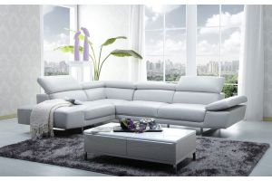 1717 Italian Leather Sectional Sofa in White