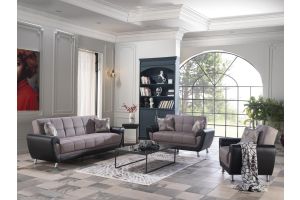 Duru Convertible Living Room Set in Optimum Brown