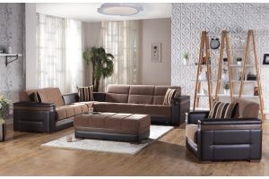 Moon Convertible Sectional Sofa in Troya Brown